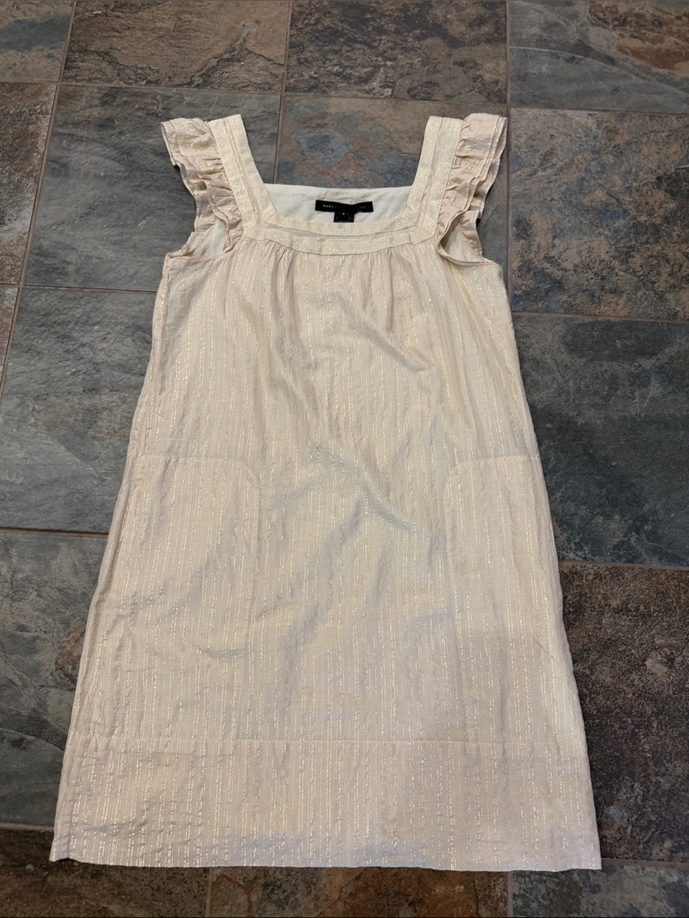 Marc by Marc Jacobs Cream Textured Flutter-Sleeve Dress